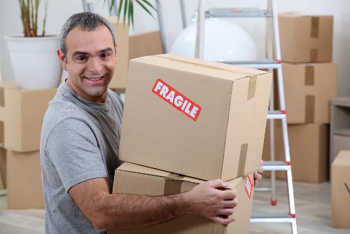 Secure household storage facility in Surbiton with neatly arranged boxes