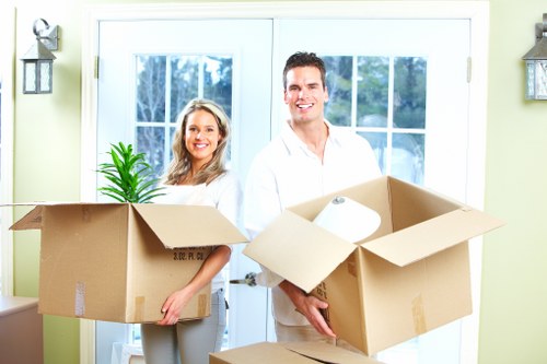 Business inventory stored safely in a modern Surbiton storage unit